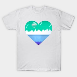 Gay oceanscape subtle heart T-Shirt